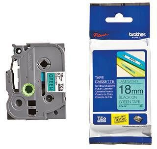 Schriftbandkassette Brother P-touch TZe-741 18 mm x 8 m (B x L) grün schwarz BROTHER