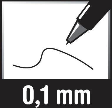 Fineliner STAEDTLER® Pigment liner 308 005 mm 01 mm 02 mm 03 mm 05 mm 08mm schwarz 6 St/Pack STAEDTLER – Ansicht 3