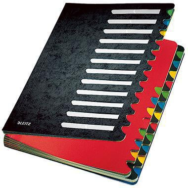 Ordnungsmappe Leitz Deskorganizer Color DIN A4 350g/m² Karton marmoriert Farbe: schwarz Farbe des Fächerblocks: mehrfarbig