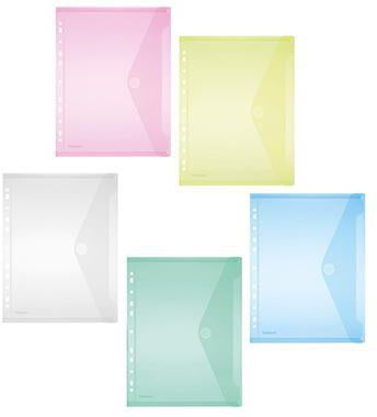 Sammelhülle FolderSys DIN A4 Polypropylen je 2 x transparent blau grün gelb rot 10 St/Pack FOLDERSYS
