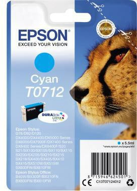 Tintenpatrone Epson Originalzubehör T0712 ca 345 Seiten cyan 55ml EPSON