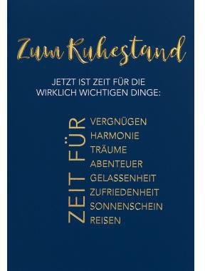 Faltkarte Perleberg Lifestyle Ruhestandskarte 240g/m² mehrfarbig Ruhestand Jetzt ist Zeit für die wirklich wichtigen Dinge