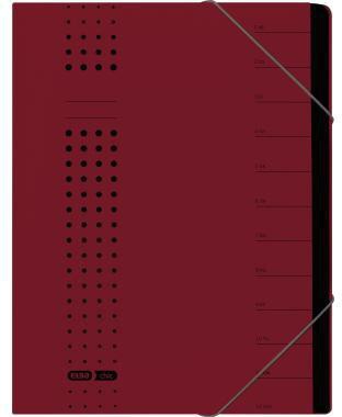 Ordnungsmappe ELBA chic DIN A4 320g/m² Intensivkarton recycelt Farbe: bordeaux 7 Fächer ELBA