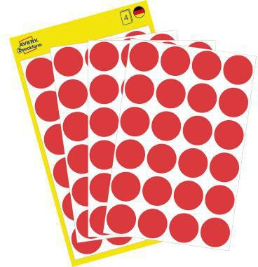 Markierungspunkt Avery Zweckform 18mm Papier rot 96 Etik/Pack AVERY ZWECKFORM