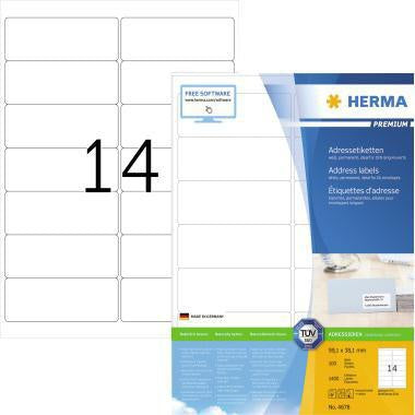 Universaletikett HERMA PREMIUM 991 x 381 mm (B x H) nicht wieder ablösbar Papier weiß 1400 Etik/Pack HERMA