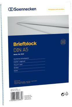 Briefblock Soennecken DIN A5 kariert 70g/m² weiß 50 Bl SOENNECKEN