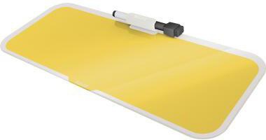 Memoboard Leitz Cosy 463 x 9 x 195 cm (B x H x T) inkl 1 Stiftehalter 1 Marker mit Wischer Sicherheitsglas gelb LEITZ