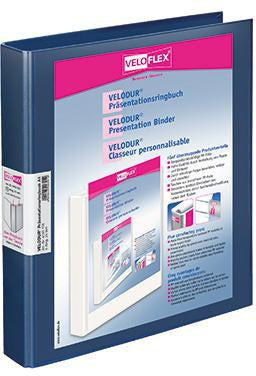 Präsentationsringbuch Veloflex VELODUR® 40mm DIN A4 4 Ringe D-Mechanik Pappe dunkelblau VELOFLEX