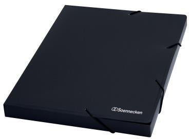 Heftbox Soennecken 245 x 312 cm (B x H) DIN A4 25mm Gummizugverschluss Polypropylen schwarz SOENNECKEN