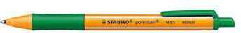 Kugelschreiber STABILO® pointball® 05mm M grün dokumentenecht Farbe des Schaftes: orange/weiß STABILO