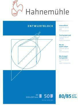 Skizzenblock Hahnemühle Diamant Spezial DIN A4 80/85g/m² hochtransparent 50 Bl HAHNEMÜHLE