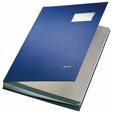 Unterschriftenmappe Leitz DIN A4 Graupappe 100 % recycelt blau grau 20 Fächer LEITZ
