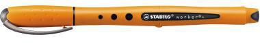 Tintenroller STABILO® worker®+ fine 03mm schwarz Rundspitze nicht dokumentenecht STABILO