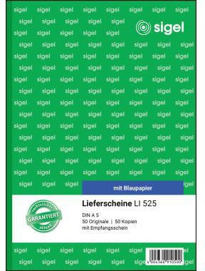 Lieferschein SIGEL DIN A5 nicht selbstdurchschreibend 2 x 50 Bl SIGEL