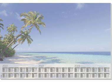 Schreibunterlage SIGEL Design 595 x 41 cm (B x H) ohne Folienauflage 2022-2024 Papier blau Beach 30 Bl SIGEL