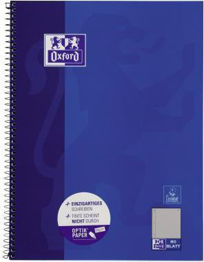 Collegeblock Oxford DIN A4+ kariert mit Rand 90g/m² blau 80 Bl OXFORD