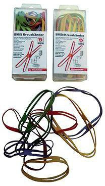 Kreuzband WIHEDÜ 11 x 150 mm (B x L) Naturkautschuk farbig sortiert 35g 12 St/Pack WIHEDÜ