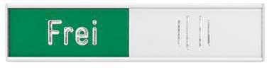 Türschild FRANKEN Deutsch 102 x 274 mm (B x H) Aluminium rot grün frei/besetzt silber FRANKEN
