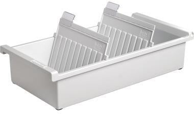 Karteitrog HAN 171 x 76 x 346 cm (B x H x T) DIN A6 quer 1300 Karten Polystyrol lichtgrau 2 Stützplatten HAN