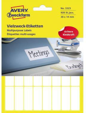 Universaletikett Avery Zweckform 38 x 14 mm (B x H) nicht wieder ablösbar Papier weiß 928 Etik/Pack AVERY ZWECKFORM
