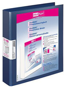 Präsentationsringbuch Veloflex VELODUR® 40mm DIN A4 2 Ringe D-Mechanik Pappe dunkelblau VELOFLEX