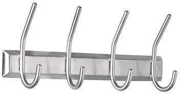 Wandgarderobe ALCO 130 x 70 x 315 mm (B x H x T) 4 Haken Edelstahl silber ALCO