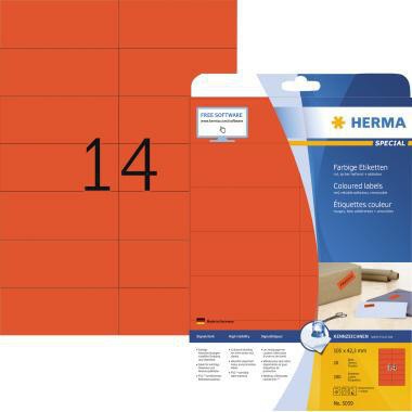 Universaletikett HERMA 105 x 423 mm (B x H) wieder ablösbar Papier rot 280 Etik/Pack HERMA