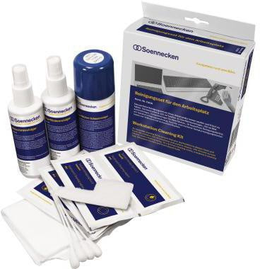 Reinigungsset Soennecken je 125 ml Telefon- & Oberflächenreiniger 125 ml Bildschirmreiniger 10 fusselfreie Reinigungstücher