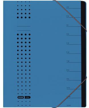 Ordnungsmappe ELBA chic DIN A4 320g/m² Intensivkarton recycelt Farbe: blau 7 Fächer ELBA