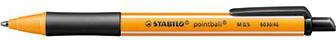 Kugelschreiber STABILO® pointball® 05mm M schwarz dokumentenecht Farbe des Schaftes: orange/weiß STABILO