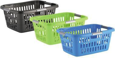Wäschekorb axentia Ergonomic 61 x 24 x 41 cm (B x H x T) 40l Kunststoff farbig sortiert (freie Farbauswahl nicht möglich)