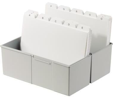 Karteikasten HAN 228 x 171 x 102 cm (B x H x T) DIN A5 quer 500 Karten Polystyrol lichtgrau HAN