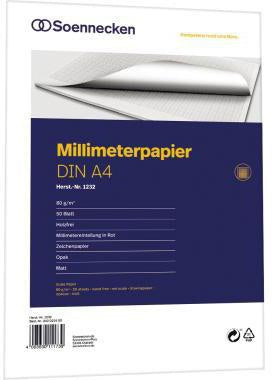 Millimeterpapierblock Soennecken DIN A4 80g/m² 50 Bl Soennecken DIN A4 80g/m² 50 Bl SOENNECKEN