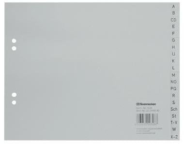 A-Z Register Soennecken DIN A4 Polypropylen grau 20 Registerblätter SOENNECKEN