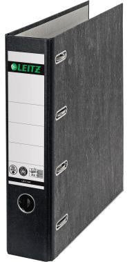 Doppelordner Leitz 75mm 2 x DIN A5 quer 4 Bügel Graupappe recycelt Wolkenmarmor schwarz LEITZ