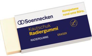 Radierer Soennecken Bleistifte Buntstifte 22 x 12 x 61 cm (B x H x L) Kautschuk weiß SOENNECKEN