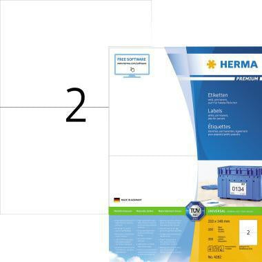 Universaletikett HERMA PREMIUM 210 x 148 mm (B x H) nicht wieder ablösbar Papier weiß 200 Etik/Pack HERMA