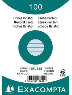 Karteikarte Exacompta DIN A6 liniert blau 100 St/Pack EXACOMPTA