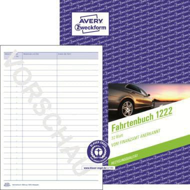Fahrtenbuch Avery Zweckform DIN A5 PKW blau 32 Bl Avery Zweckform DIN A5 PKW blau 32 Bl AVERY ZWECKFORM