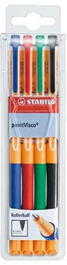 Geltintenroller STABILO® pointVisco® 05mm farbig sortiert 4 St/Pack STABILO