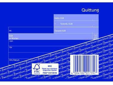 Quittung Avery Zweckform DIN A6 quer selbstdurchschreibend 1 Durchschlag 2 x 40 Bl AVERY ZWECKFORM