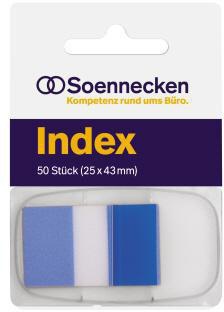 Haftstreifen Soennecken Index 43 x 25 mm (B x H) blau 50 Bl SOENNECKEN