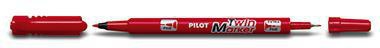 Permanentmarker PILOT Twin Marker BeGreen 04 und 08mm rot PILOT