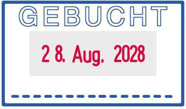 Datumstempel trodat® Printy Dater 4750/L 41 x 24 mm (B x H) GEBUCHT 3 Druckzeilen blau/rot TRODAT – Ansicht 3