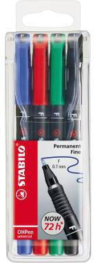 Folienstift STABILO® OHPen universal 07mm farbig sortiert nicht dokumentenecht 4 St/Pack STABILO