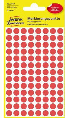 Markierungspunkt Avery Zweckform 8mm Papier rot 416 Etik/Pack AVERY ZWECKFORM