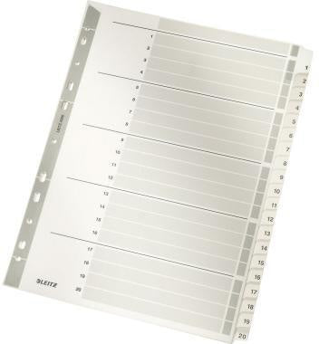 Zahlenregister Leitz DIN A4 160g/m² 1-20 Karton grau Leitz DIN A4 160g/m² 1-20 Karton grau LEITZ