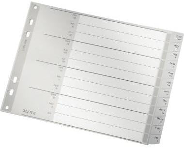 Monatsregister Leitz 238 x 18 cm (B x H) DIN A4 Dez-Jan Polypropylen grau 12 Registerblätter LEITZ