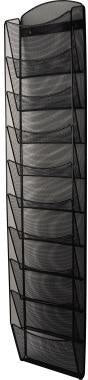 Prospekthalter helit Mesh the news network 26 x 129 x 104 cm (B x H x T) DIN A4 Stahl schwarz 10 Fächer HELIT
