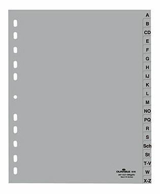 A-Z Register DURABLE DIN A4 Überbreite Polypropylen grau 20 Registerblätter DURABLE